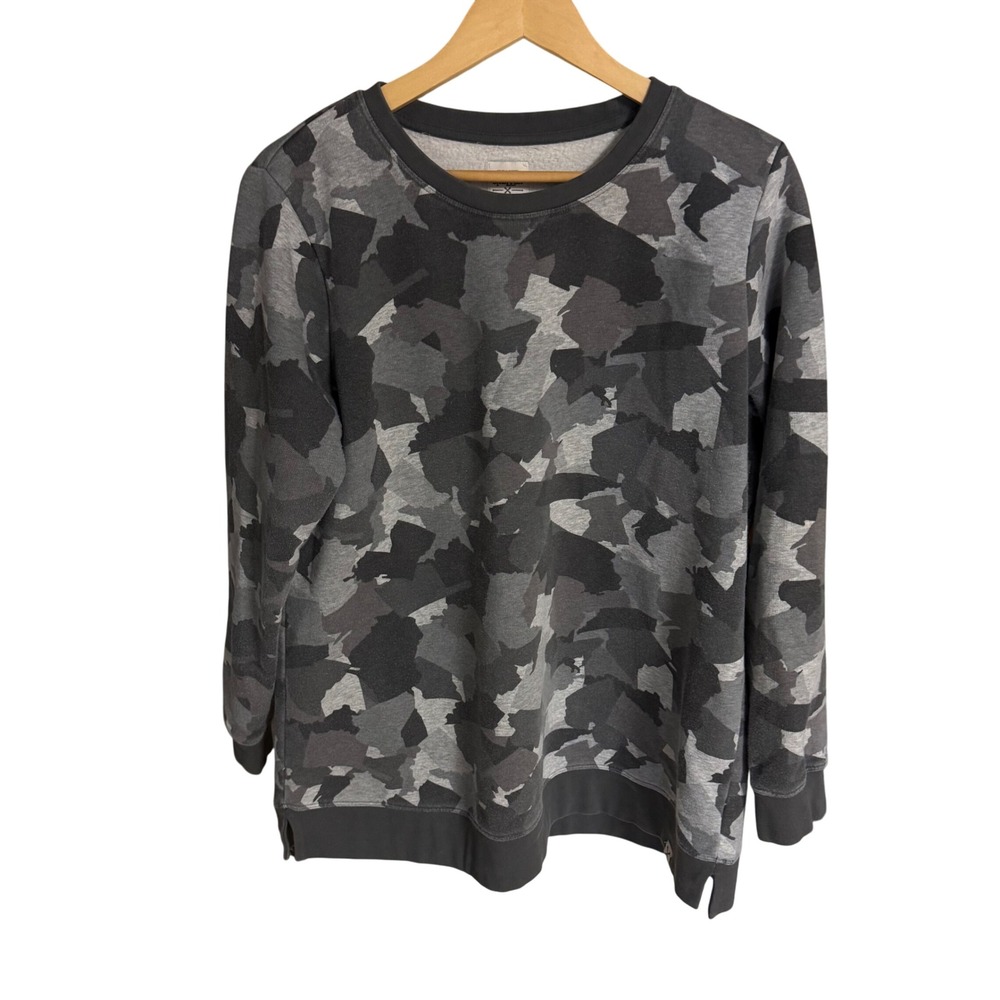 Lands End Blake Shelton Kids L 14-16 Gray Camo Crewneck Sweatshirt